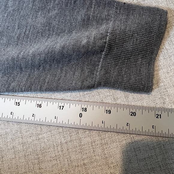 Nordstrom 100% Merino Wool Sweater Men's XL V Neck Striped Extra Fine Merino - Picture 6 of 9